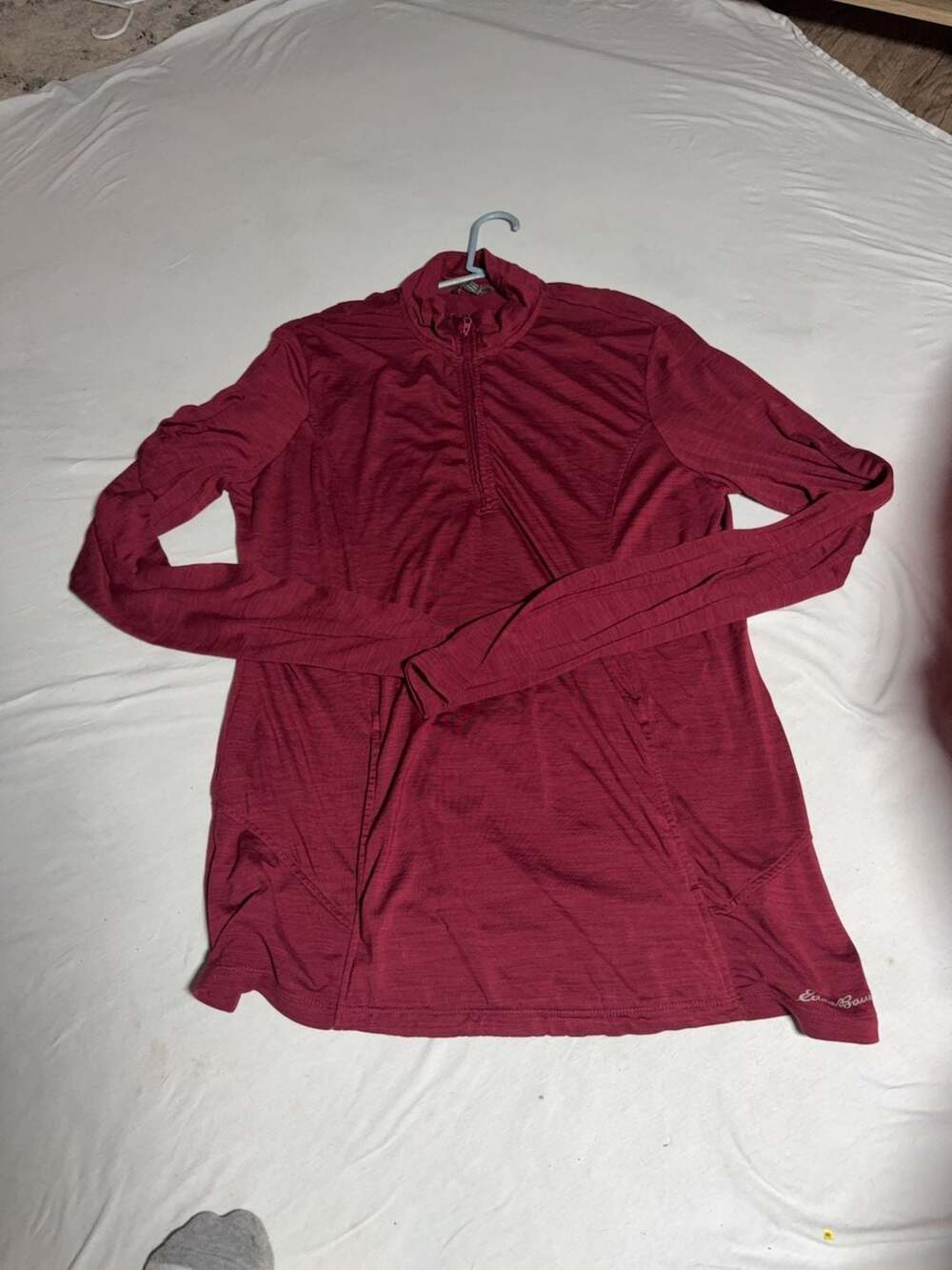 Eddie Bauer Women's Quarter-Zip Pullover Maroon Size Large